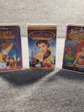 VHS - Walt Disney's Beauty and The Beast  (3 Movie Set)   "Clamshells"